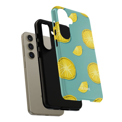 Bright Yellow Pineapple Slice on Teal Samsung S24 - Tough