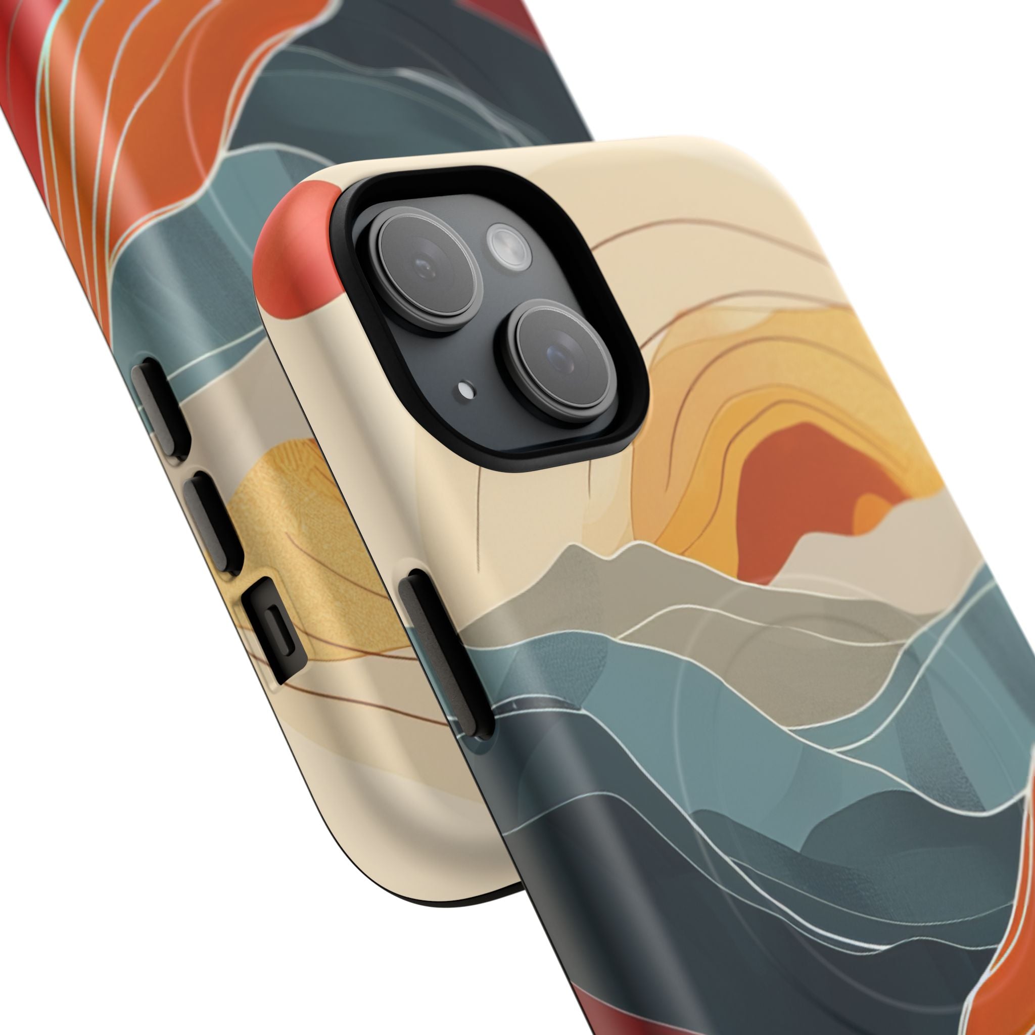 Harmonic Flow of Lines and Color iPhone 15 | Tough+ Phone Case