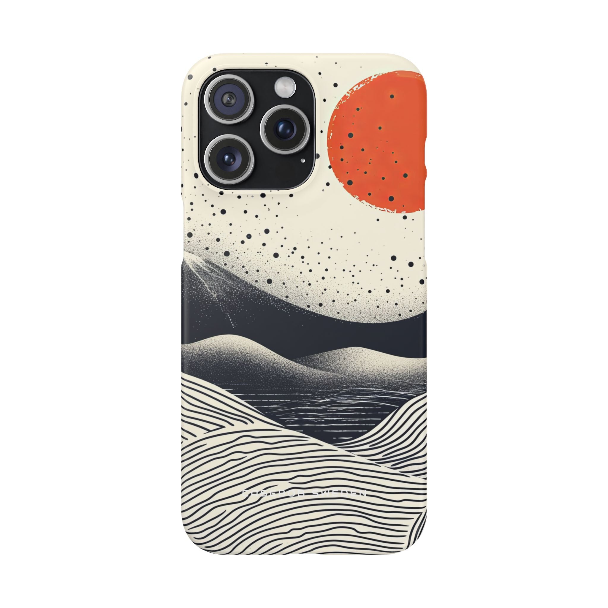 Red Sun Over Flowing Horizons iPhone 15 - Slim Phone Case