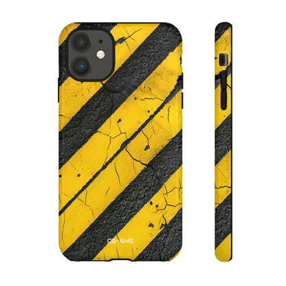 Cracked Hazard Lines - iPhone Case