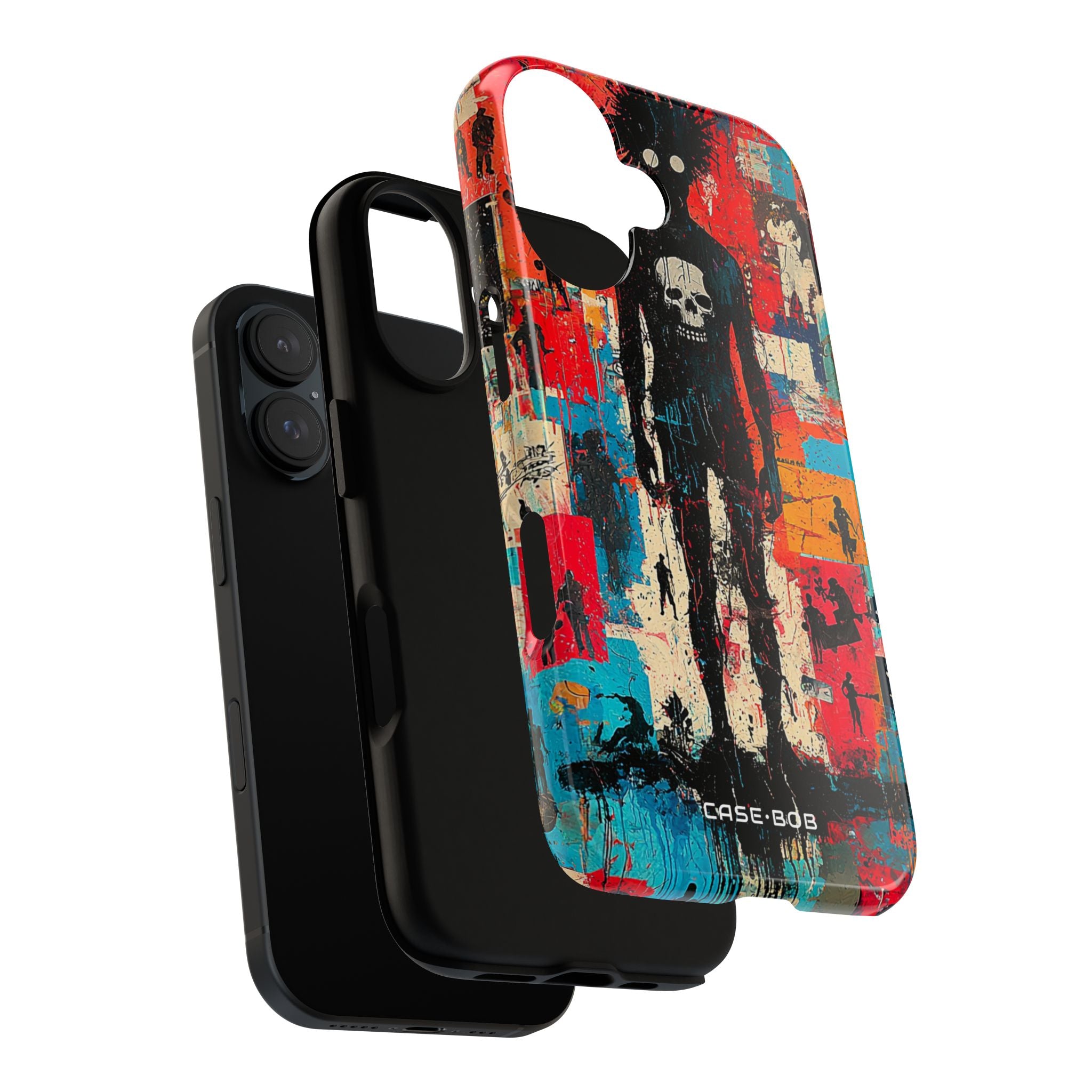Spiky Skull Silhouette iPhone 16 Case - Tough