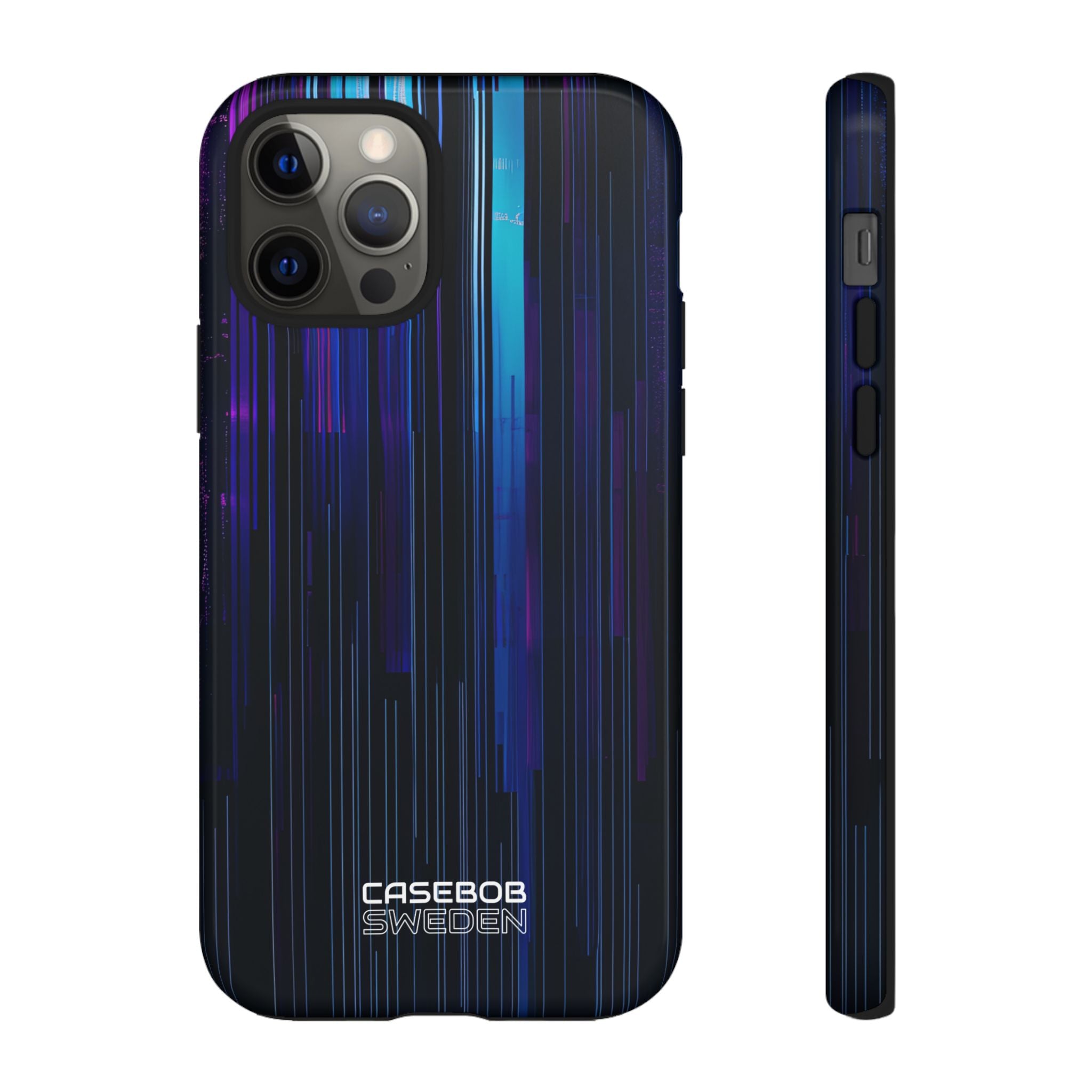 Neon Glitch Stripes iPhone 12 - Tough