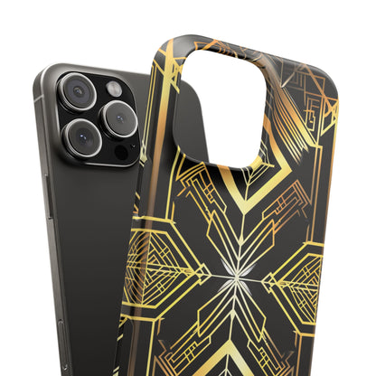 Golden Geometric Opulence iPhone 16 - Slim Phone Case