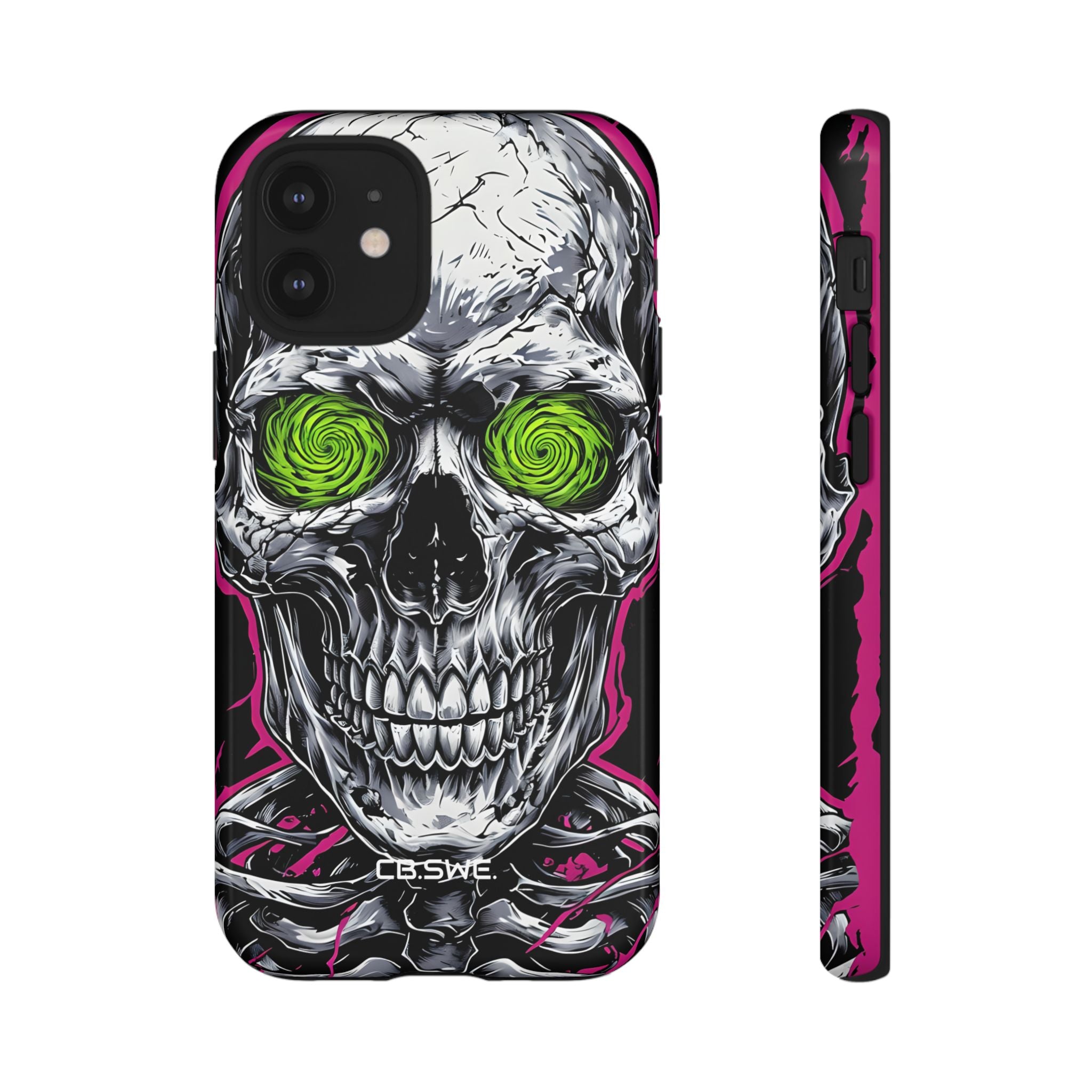 Eerie Skull Hypnotic Green Eyes iPhone 12 - Tough