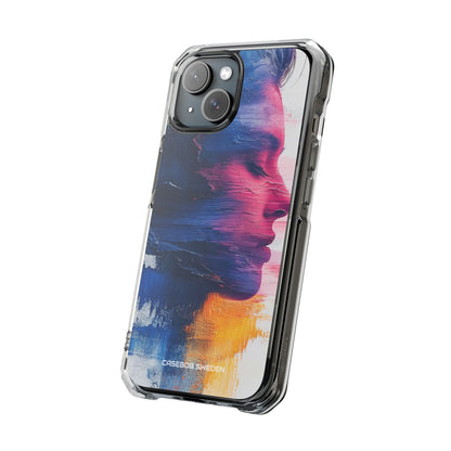 Blue Magenta Portrait - Clear Impact iPhone 15 Phone Case