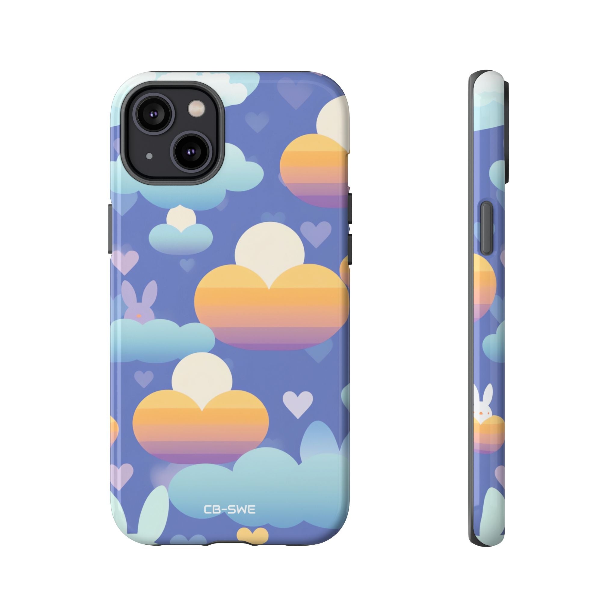 Bunnies Dance Among Clouds - iPhone Case
