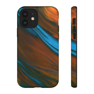 Orange Swipes Ink Art iPhone Case (Protective) iPhone 12 Glossy Phone Case