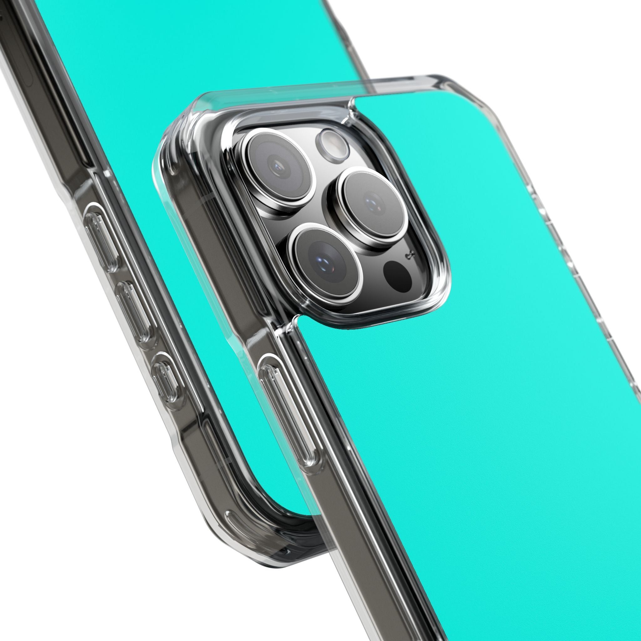 Turquoise Blue - Clear Impact iPhone 16 Phone Case