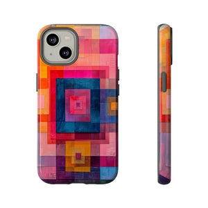 Center-Out Pastel Squares - Protective Phone Case