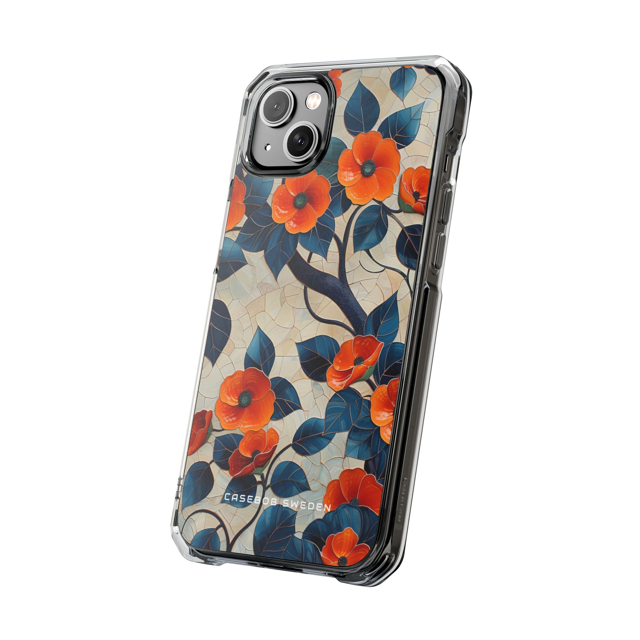 Orange Blossoms Mosaic Harmony iPhone 14 - Clear Impact Phone Case