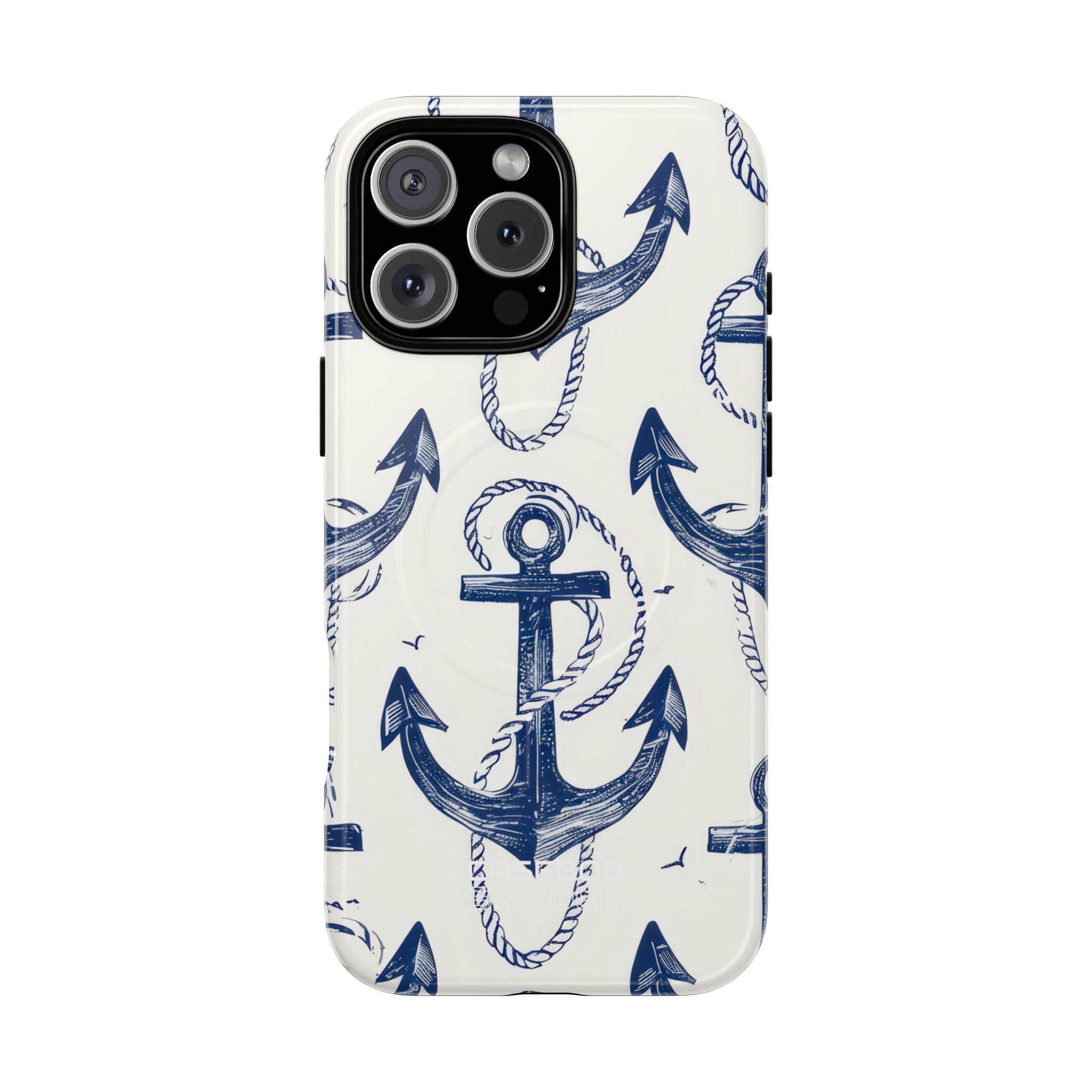 Navy Anchor Tapestry iPhone 16 - Tough+