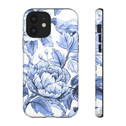 Watercolor Blue Floral - Protective Phone Case