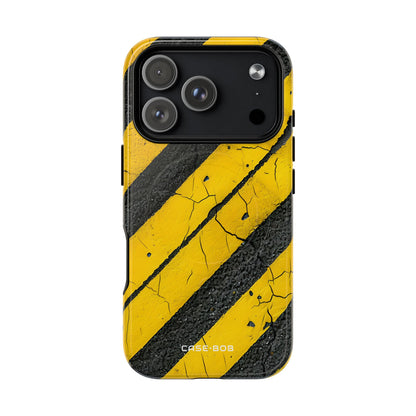 Yellow Stripe Distress iPhone 17 Pro Case - Tough+