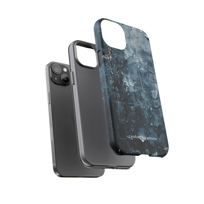 Weathered Blue Tapestry with Cracked Layers iPhone 14 - Tough Phone Case