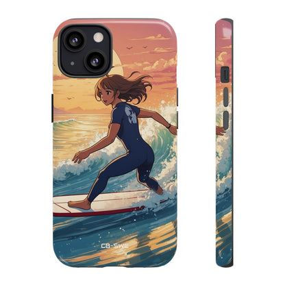 Surfing Into Sunset - iPhone Case