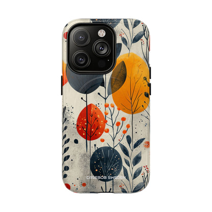 Modern Autumn Leaf Pattern - Tough + MagSafe® iPhone 14 Phone Case