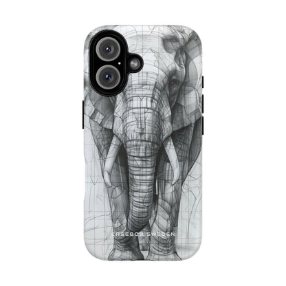 Elephant Line Geometry iPhone 16  Tough+ Phone Case