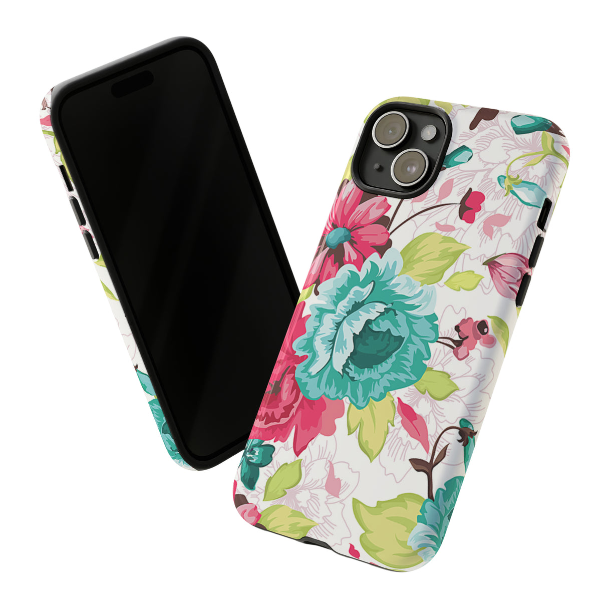 Vintage Flowers Pattern iPhone case (Protective) - Protective Phone Case