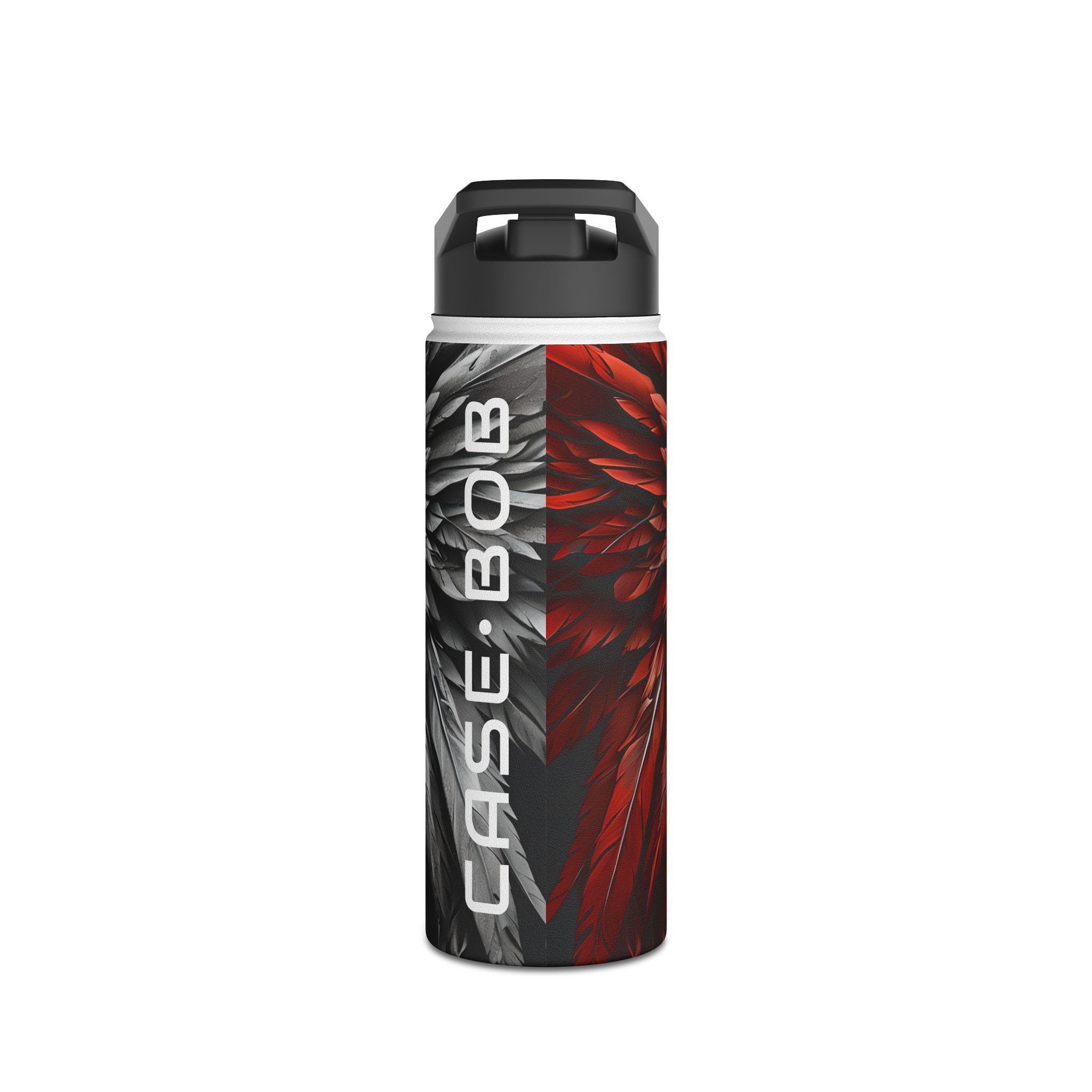 Crimson Silver Wings - Stainless Steel Water Bottle
