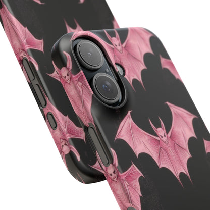 Gothic Pink Bats Aflame iPhone 16 - Slim Phone Case