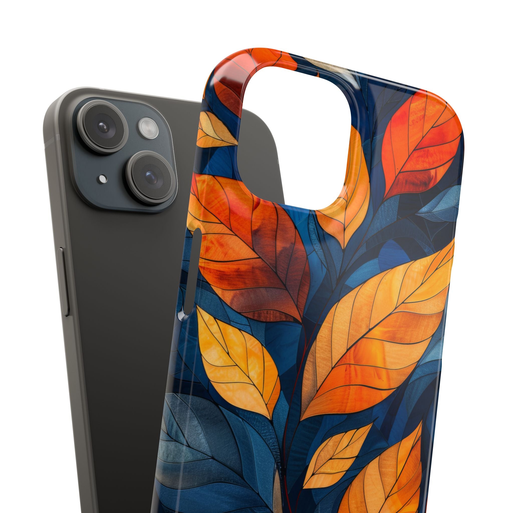 Stained Glass Blossoms iPhone 15 - Slim Phone Case