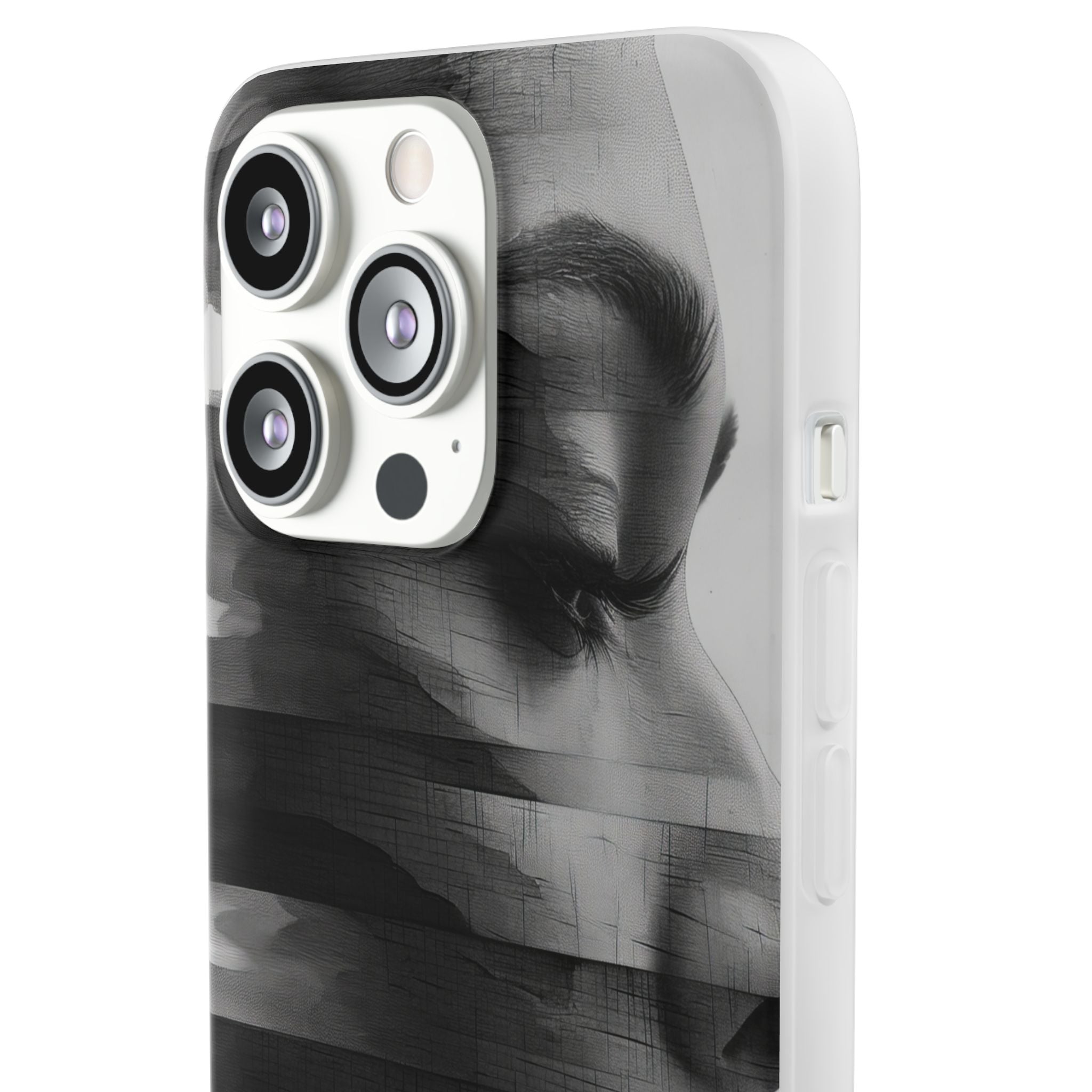 Abstract Glitch Portrait | Flexible Phone Case for iPhone