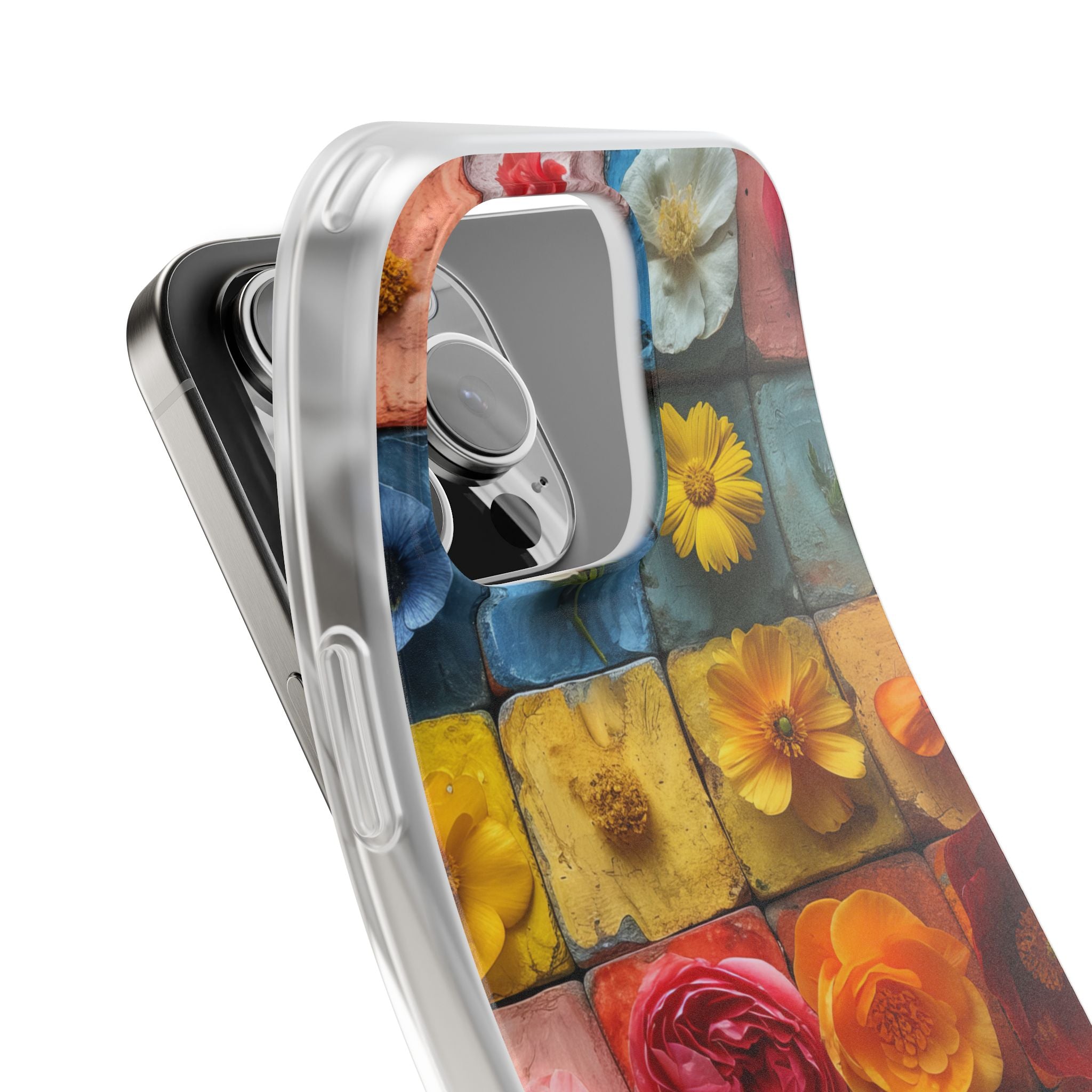 Vibrant Floral Tiles - Flexi iPhone 16 Phone Case