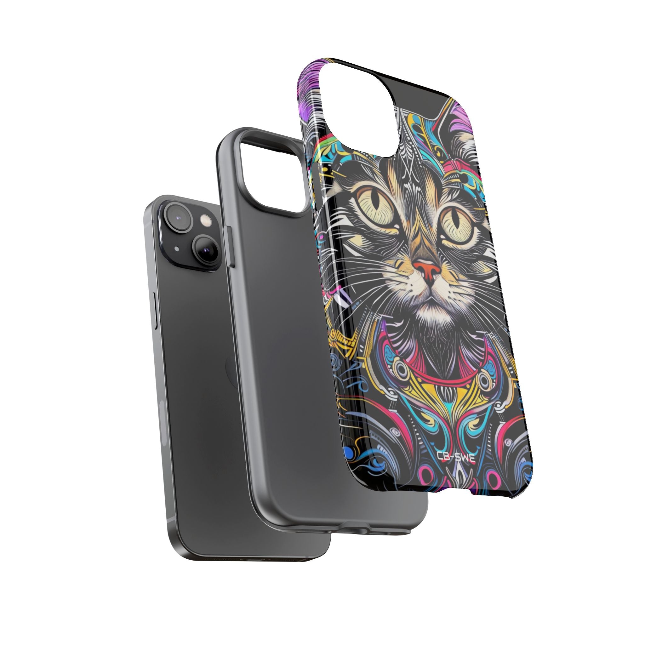 Psychedelic Cat Mirage - iPhone Case