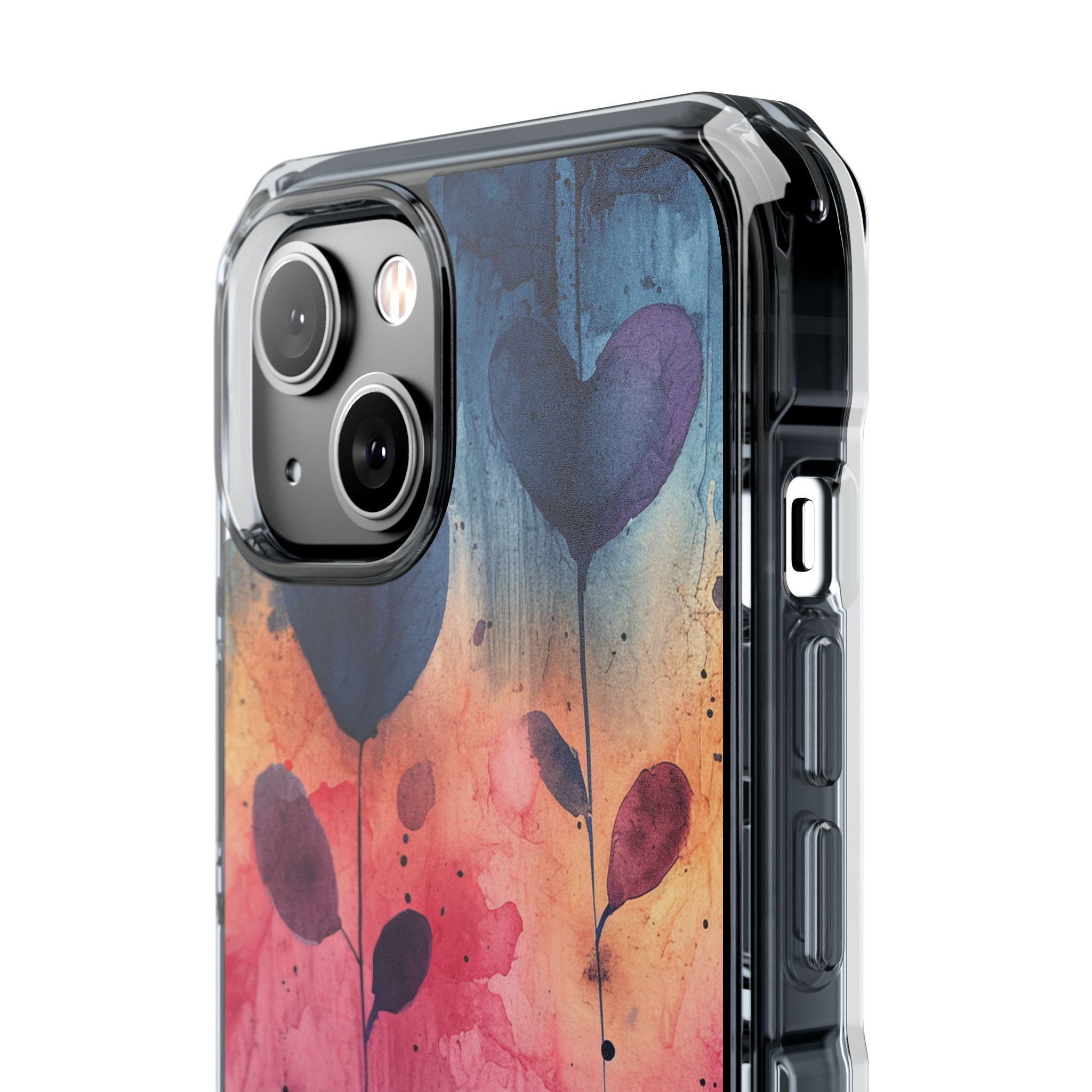 Watercolor Heart Art - Clear Impact iPhone 14 Phone Case