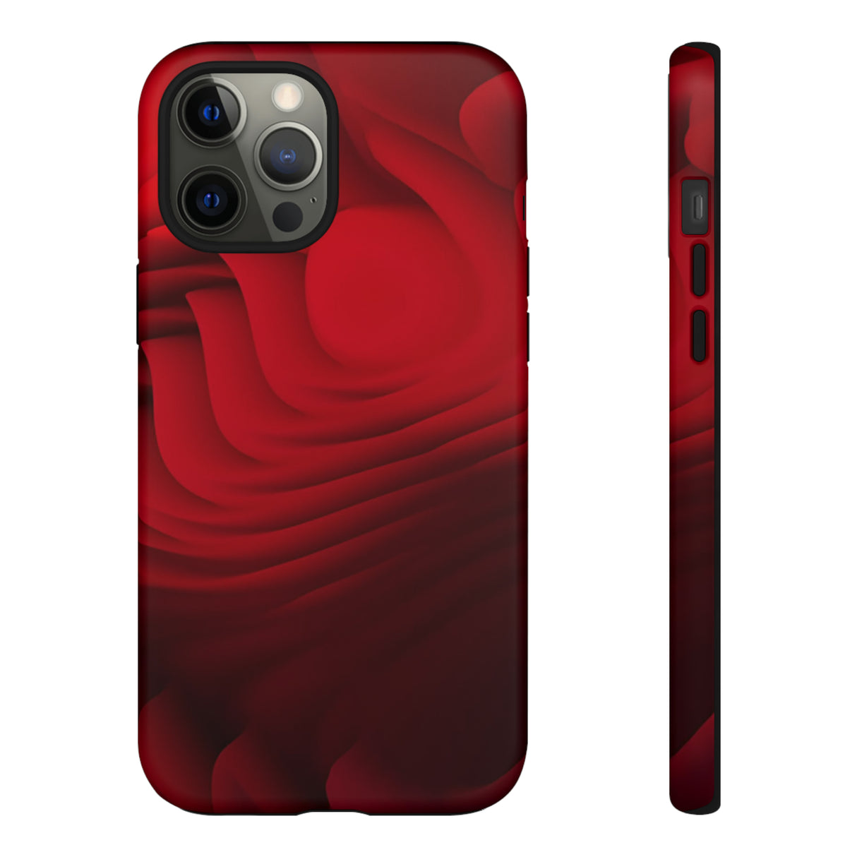 Red Center Waves - Protective Phone Case