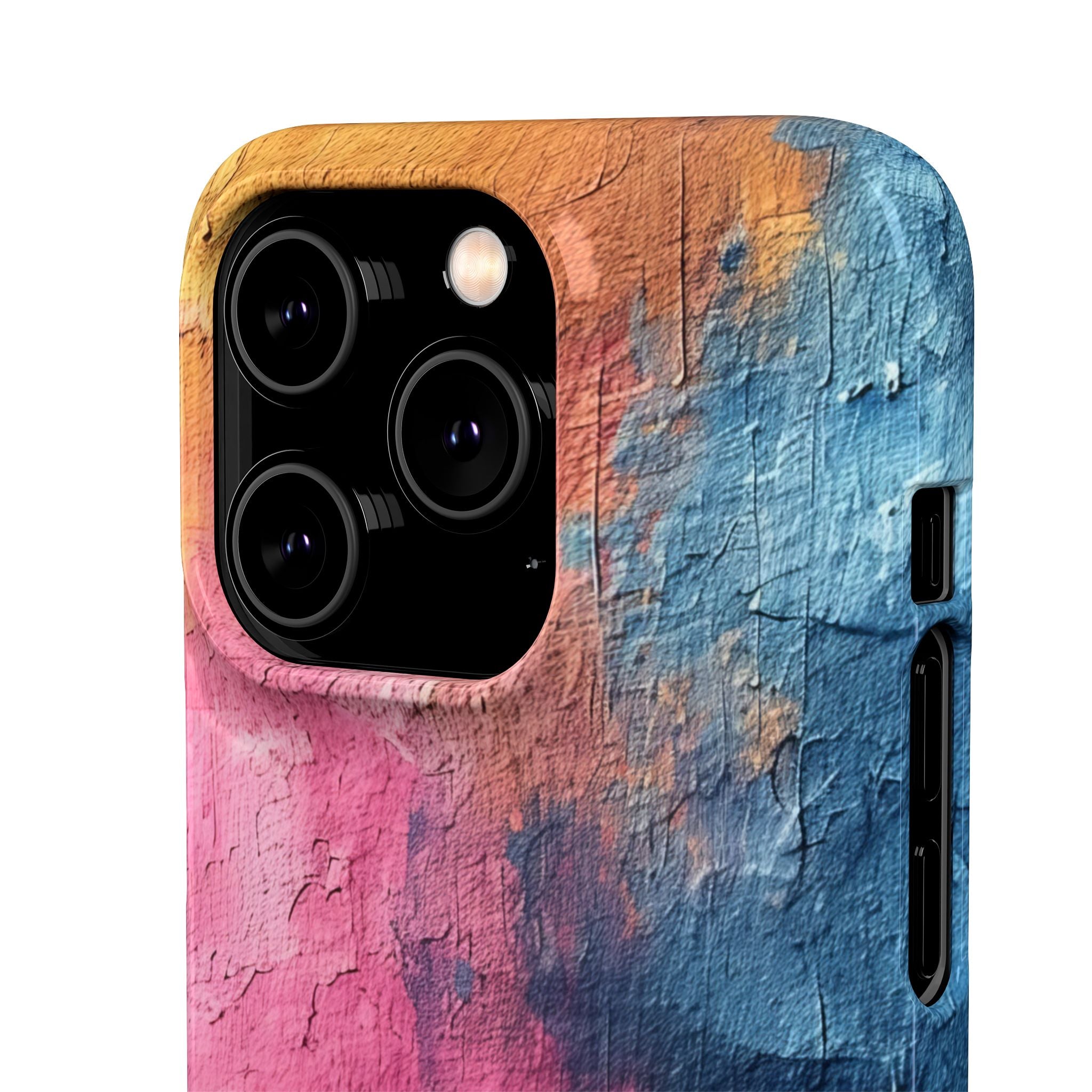 Blue Pink Abstract - Slim iPhone 14 Phone Case