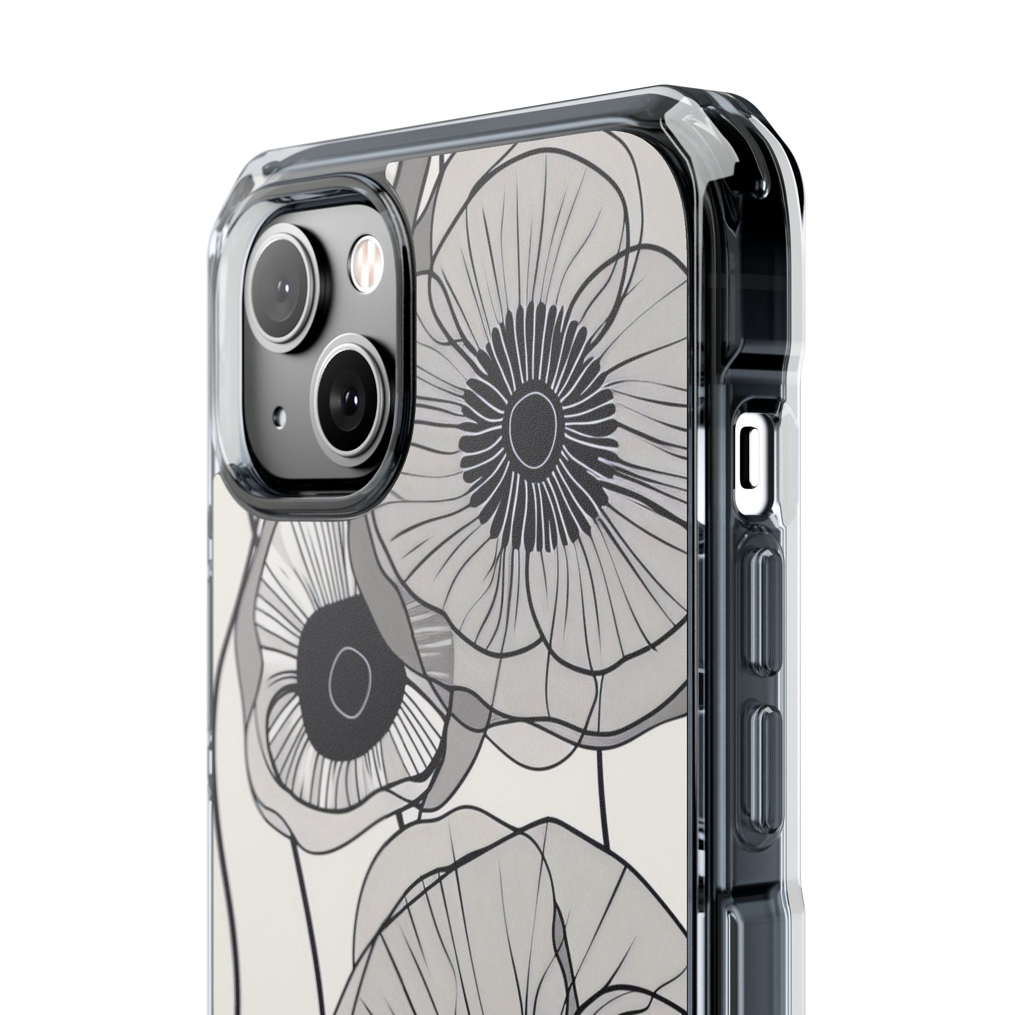 Modern Minimalist Flowers iPhone 14 - Clear Impact Phone Case