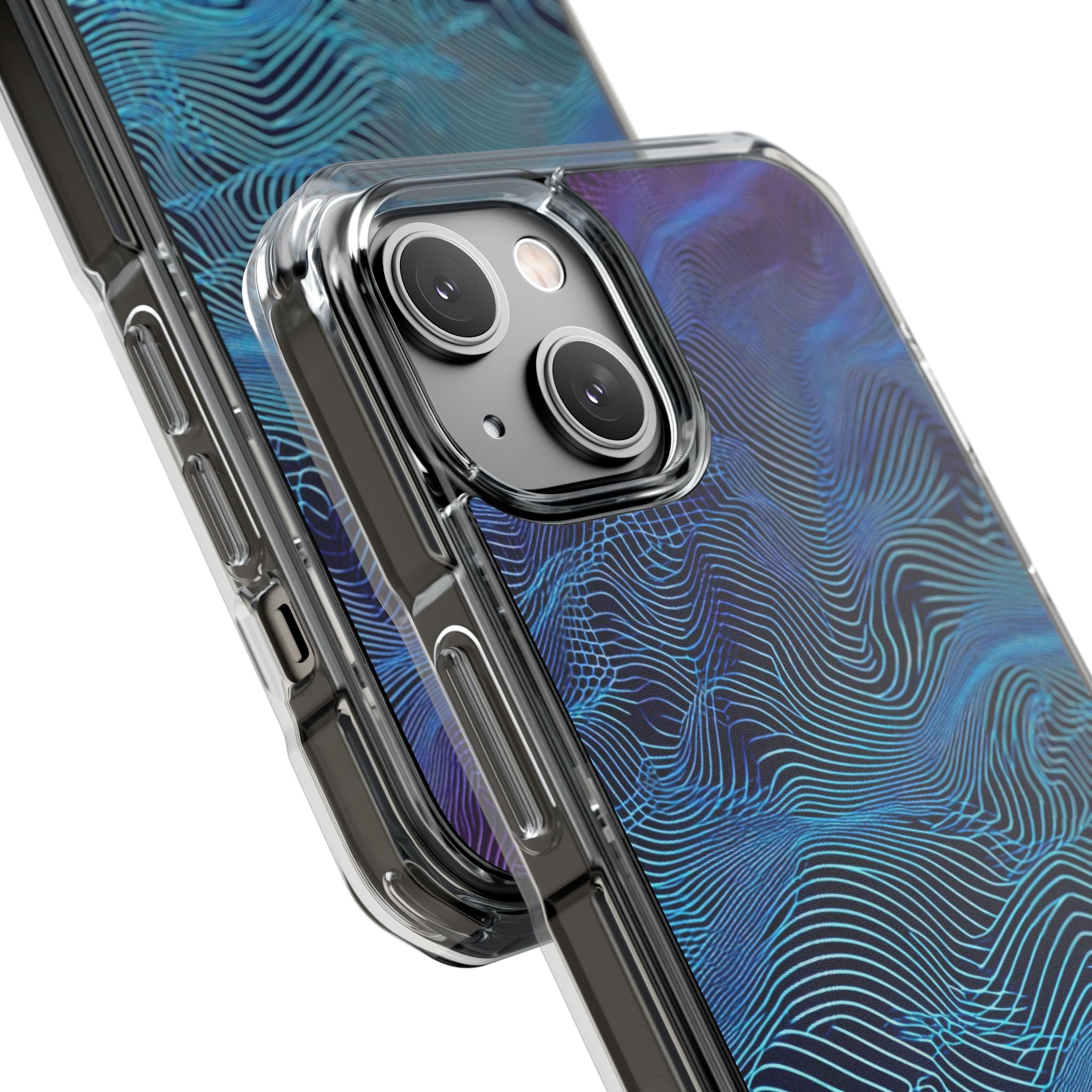Neon Waves Flow iPhone 14 - Impact Clear+