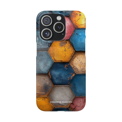 Rustic Geometric Tiles - Slim iPhone 15 Phone Case