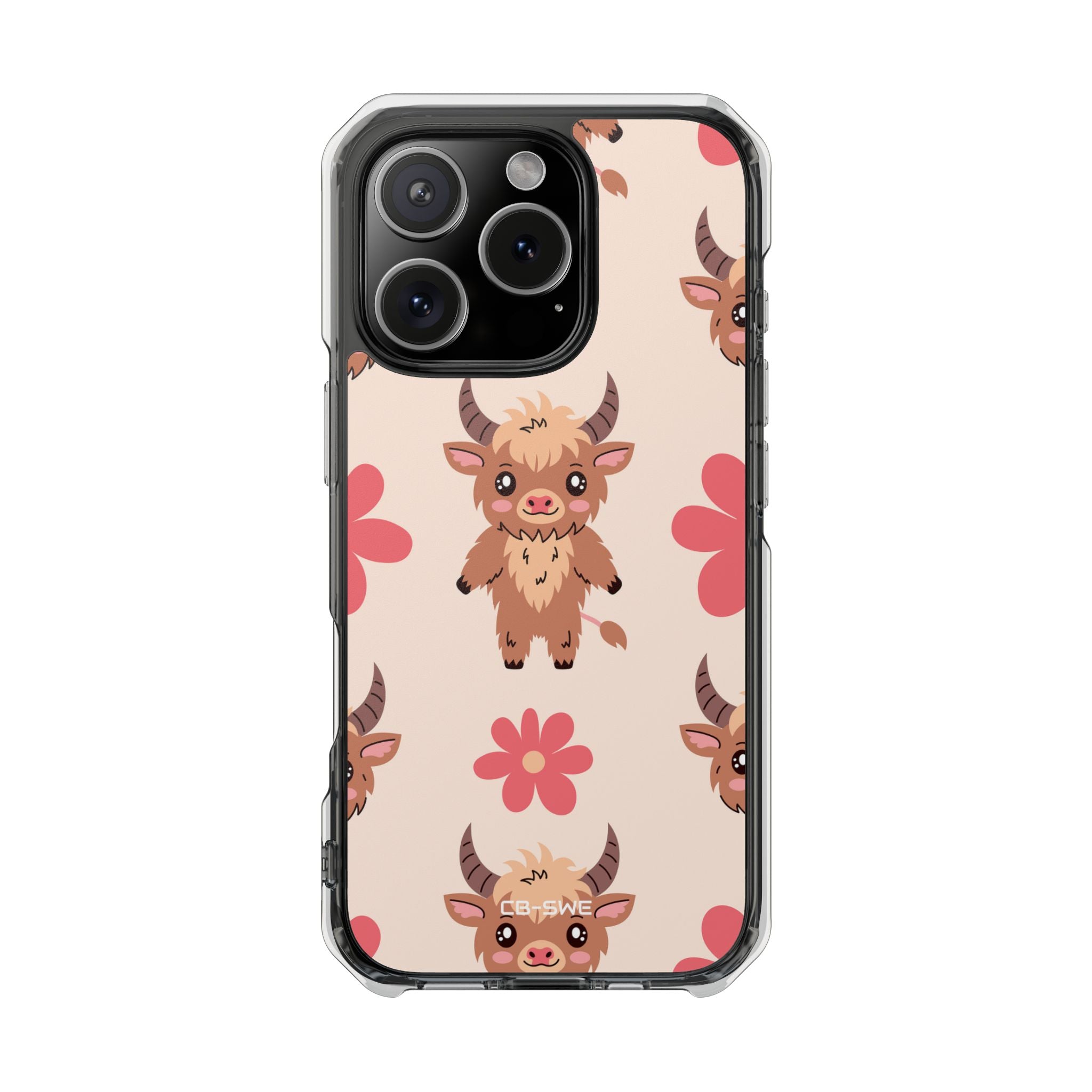 Cute Cattle & Flowers iPhone Case - Impact