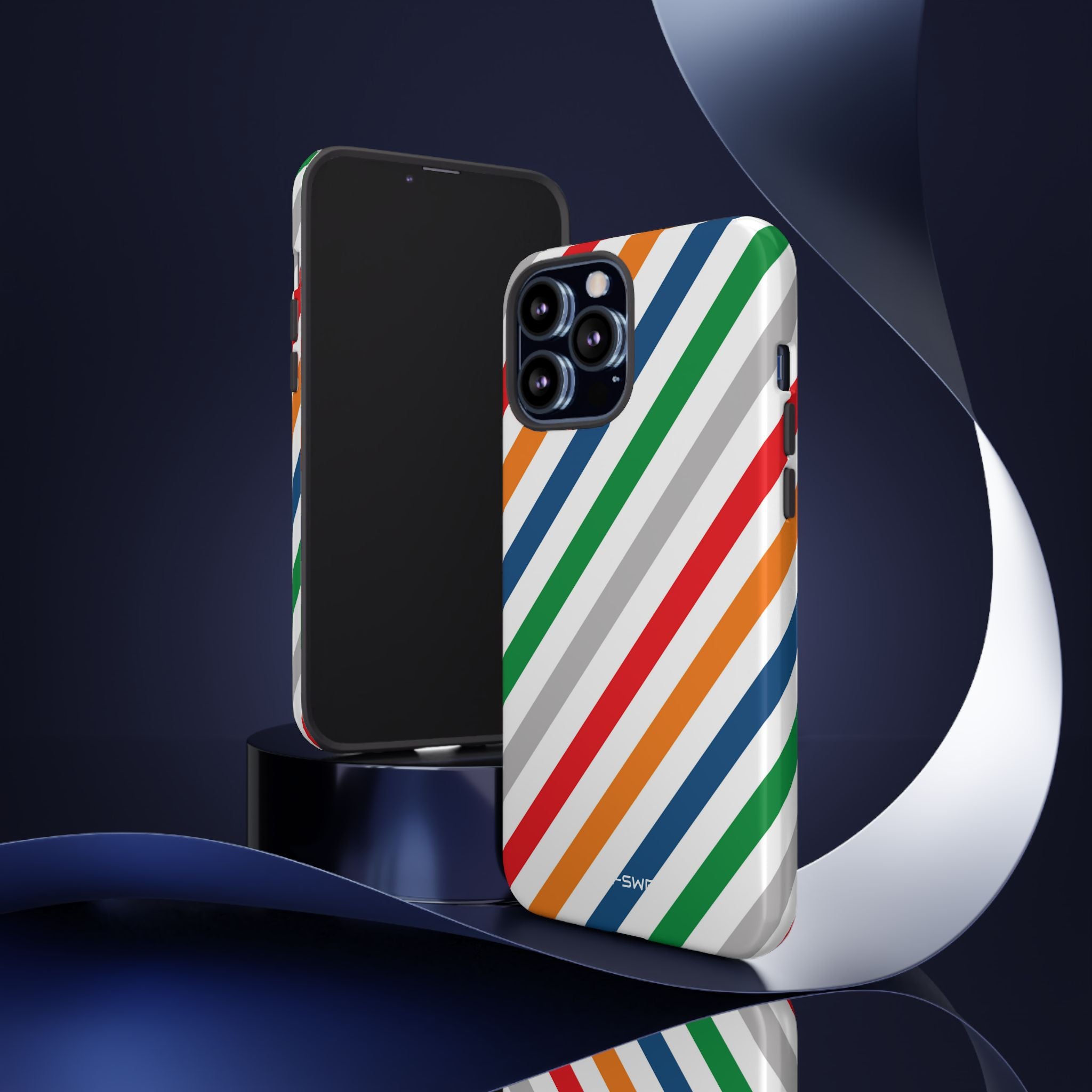 Vibrant Geometric Stripes - iPhone Case