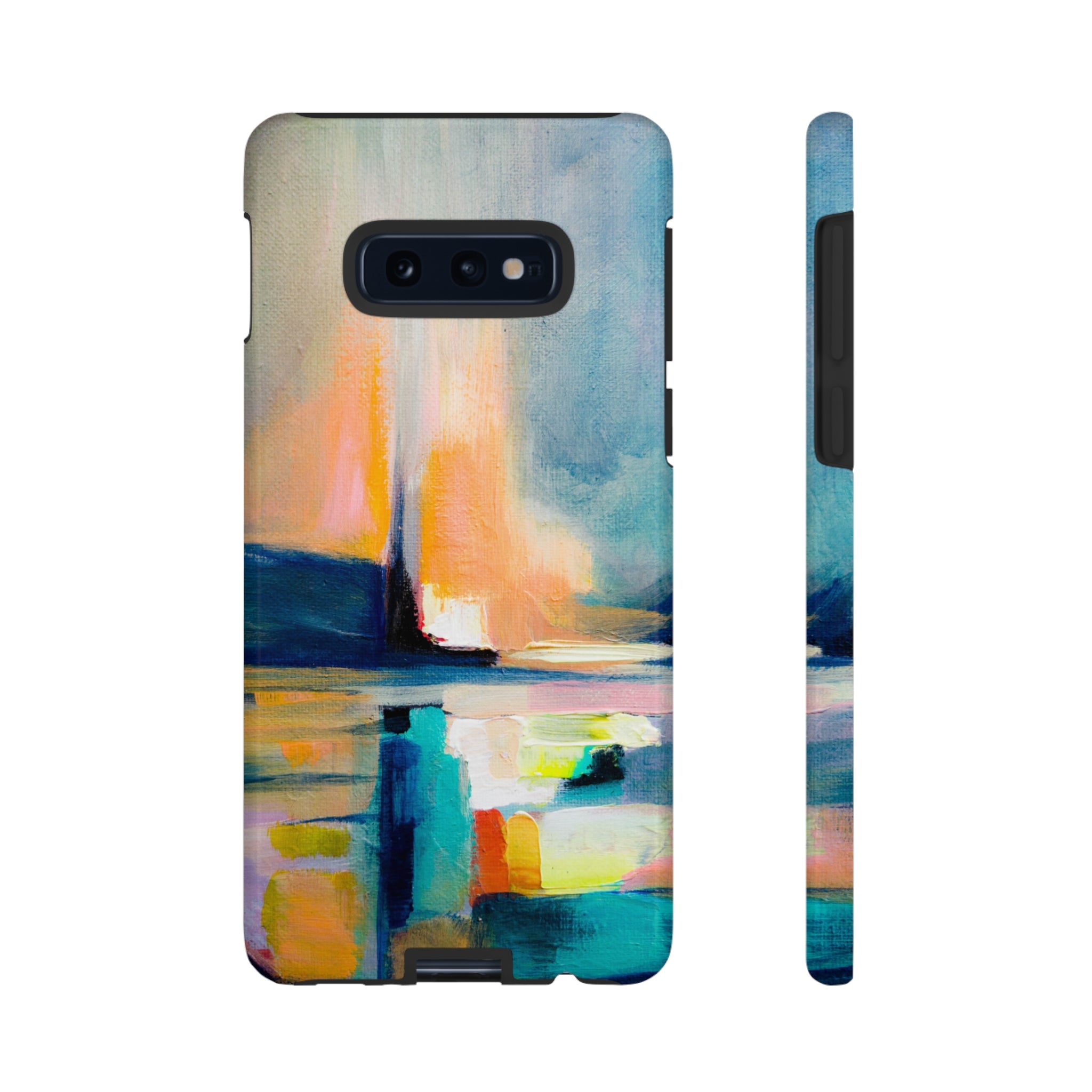 Abstract Blue n Yellow iPhone Case (Protective) Samsung Galaxy S10E Glossy Phone Case