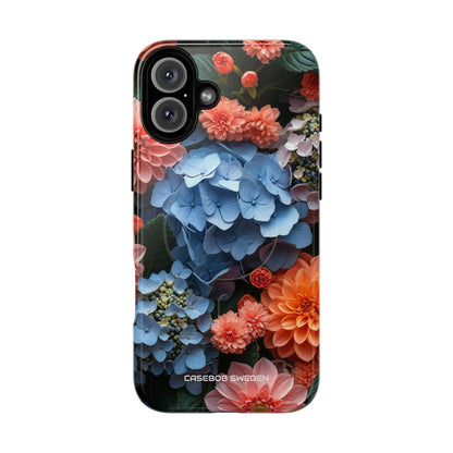 Blue Floral Bliss - Tough + MagSafe® iPhone 16 Phone Case