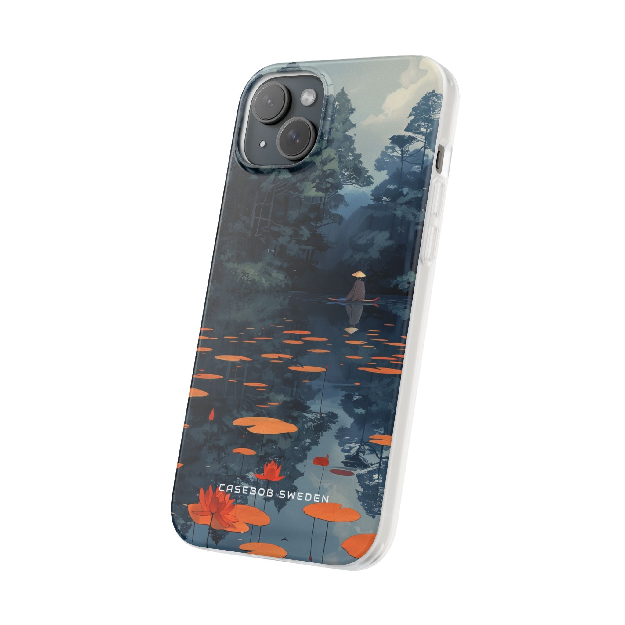 Tranquil Lotus Reflections iPhone 15 - Flexi Phone Case