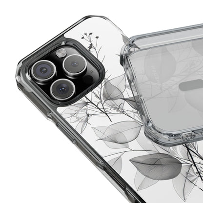 Monochrome Floral Elegance iPhone 16 - Clear Impact Phone Case