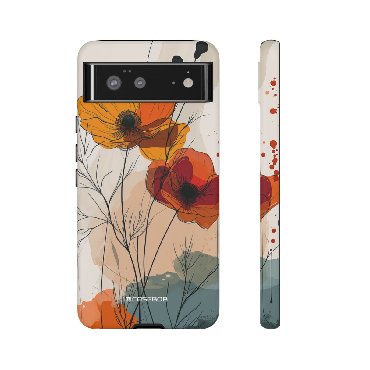 Fiery Floral Abstraction | Protective Phone Case for Google Pixel