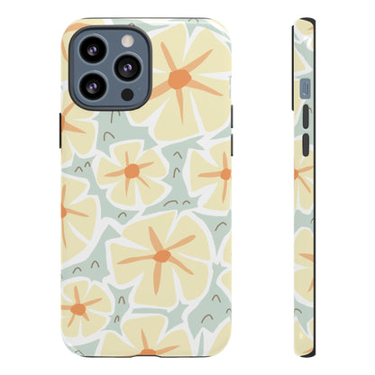 Pastel Yellow Happy Flower iPhone Case (Protective) iPhone 13 Pro Max Glossy Phone Case