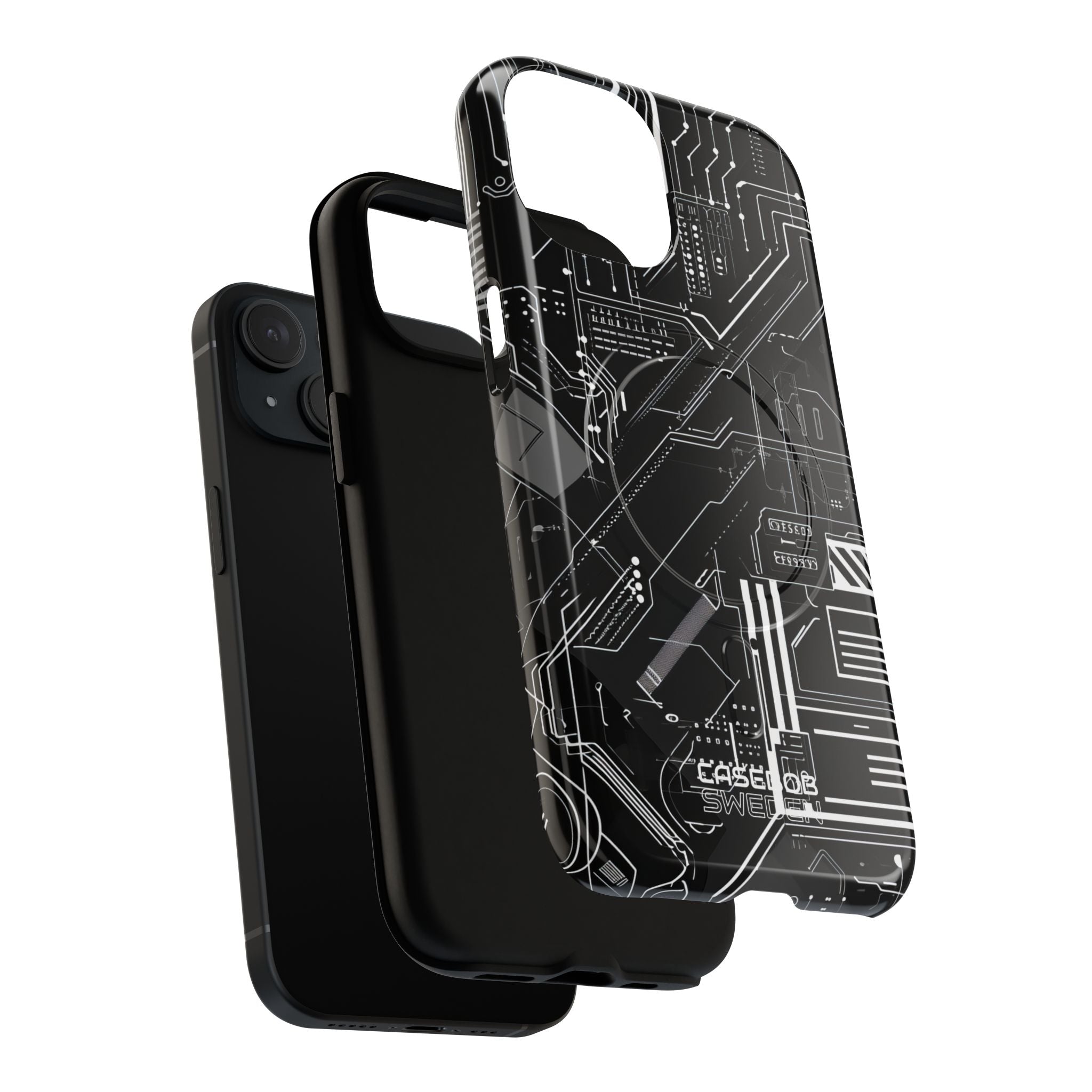 Futuristisch Circuit Raster iPhone 15 - Tough+