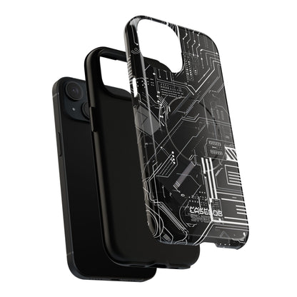 Futuristisch Circuit Raster iPhone 15 - Tough+