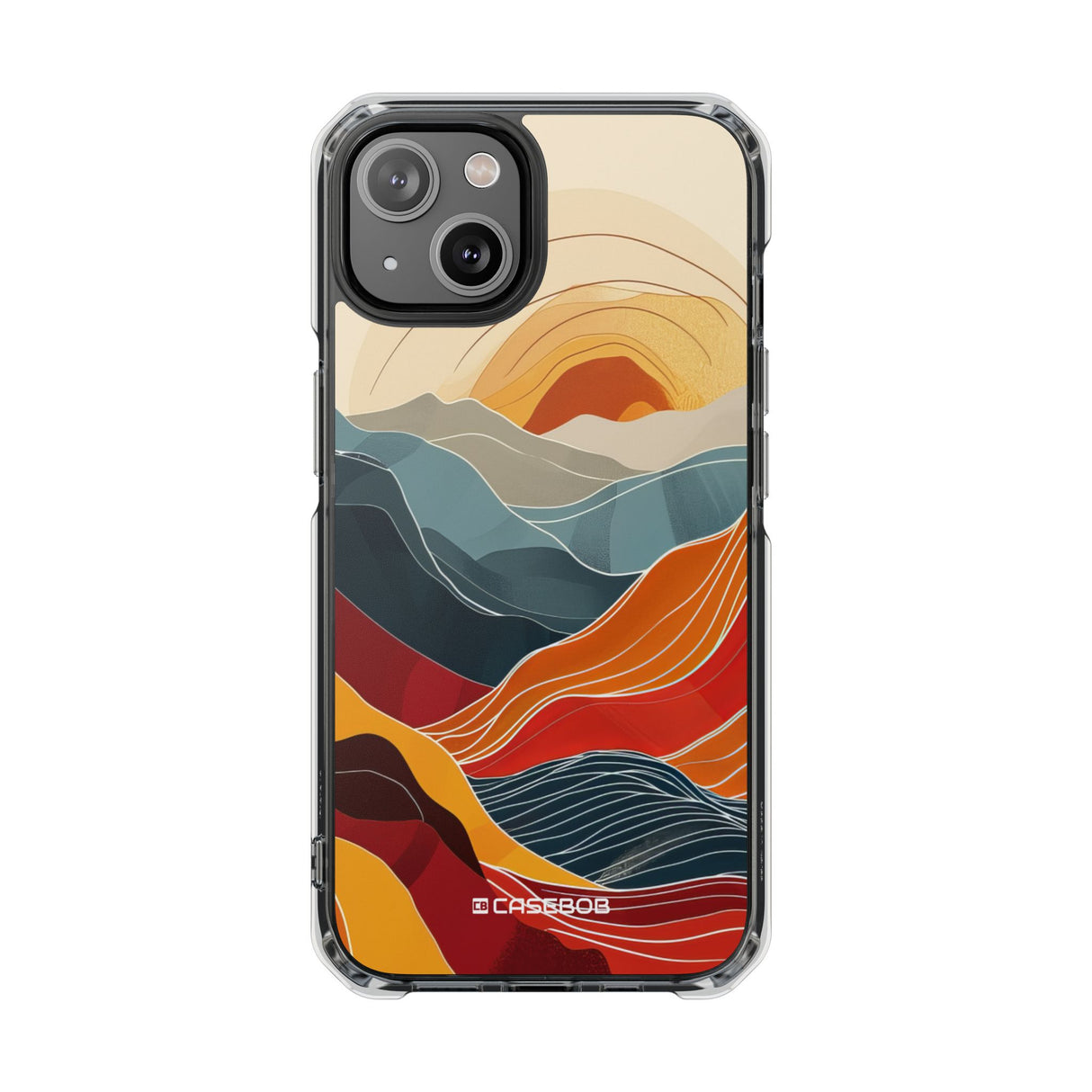 Sunset Waves – Handyhülle für iPhone (Clear Impact – Magnetisch)