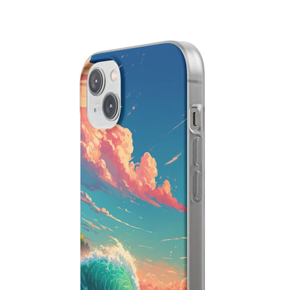 Turquoise Curl iPhone 14 Plus Case - Soft