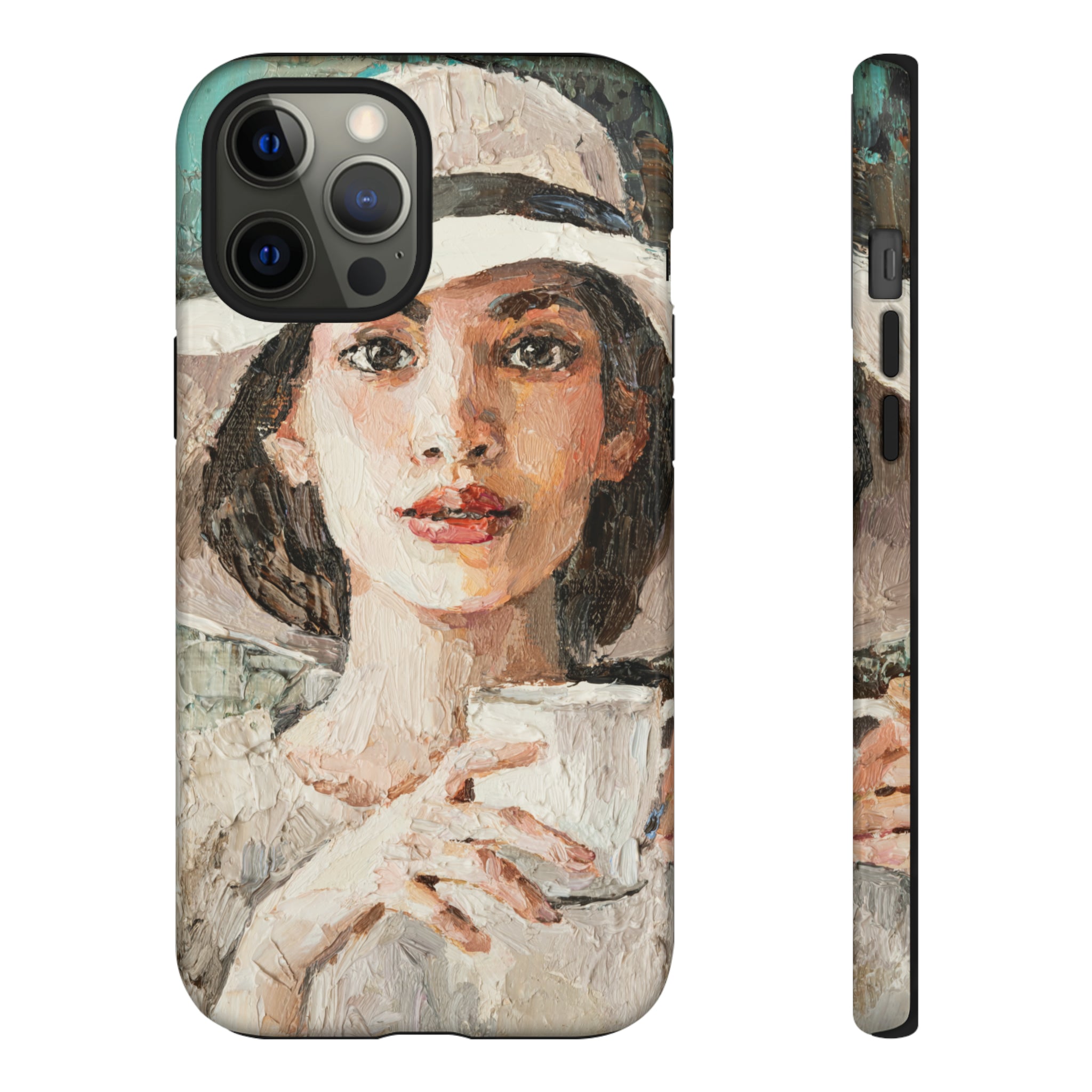 Oil Painting - Lady in a White Hat - Protective Phone Case