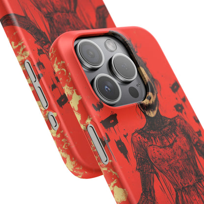 Haunting Scarlet Descent iPhone 15 - Slim Phone Case