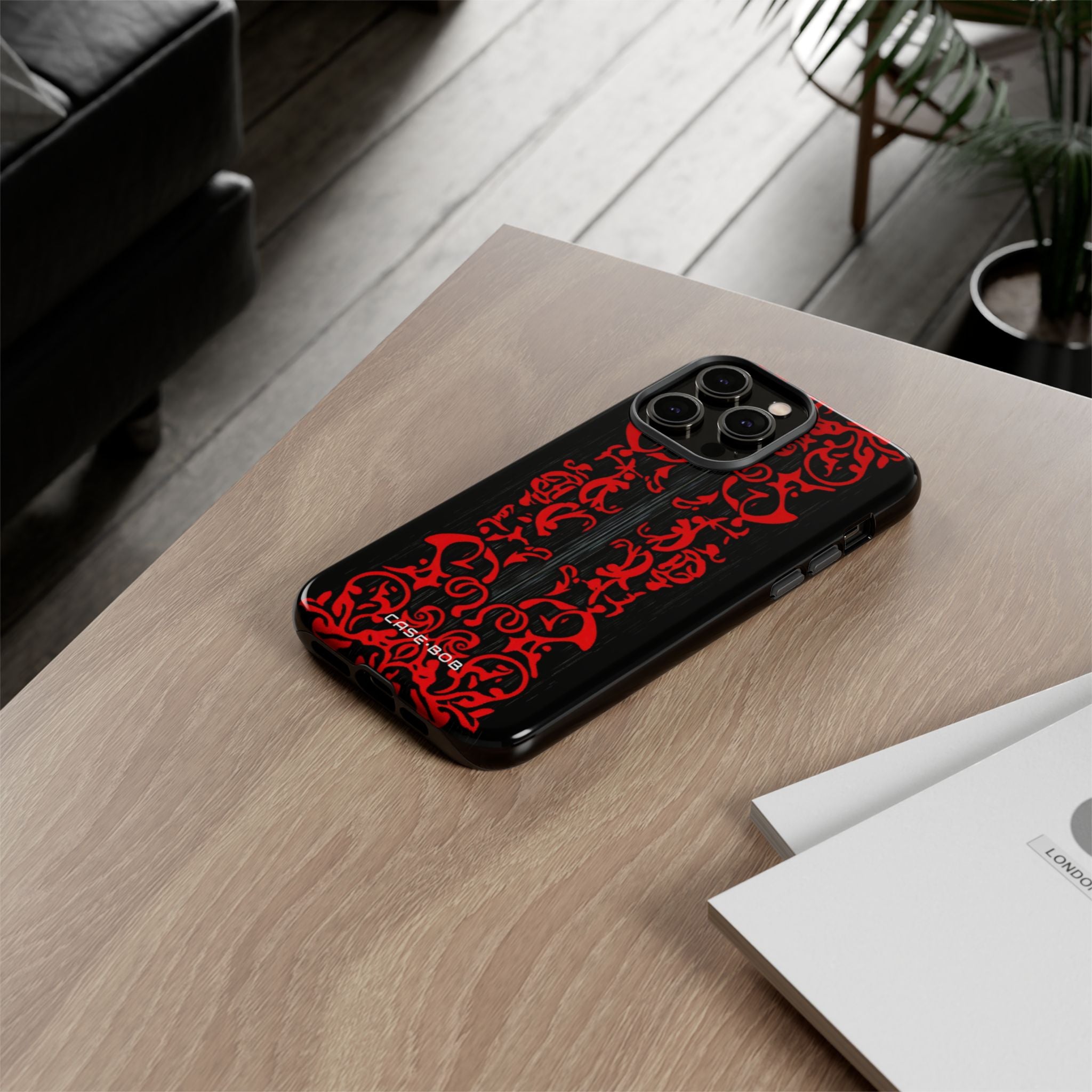 Crimson Spiral iPhone 14 Pro Max Case - Tough