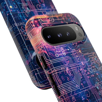 Neon Circuit Gradient Google Pixel 9 - Tough Phone Case